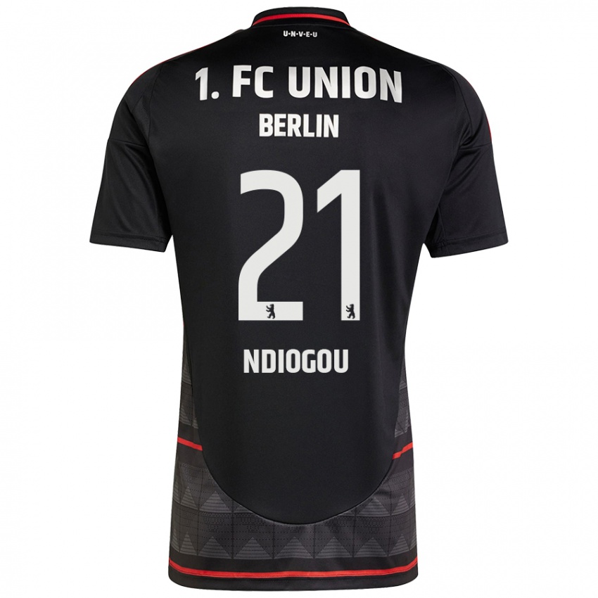 Heren Pape-Omar Ndiogou #21 Zwart Uitshirt Uittenue 2024/25 T-Shirt