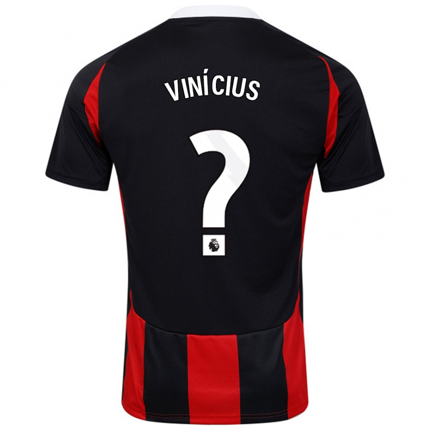 Heren Carlos Vinícius #0 Zwart Rood Uitshirt Uittenue 2024/25 T-Shirt