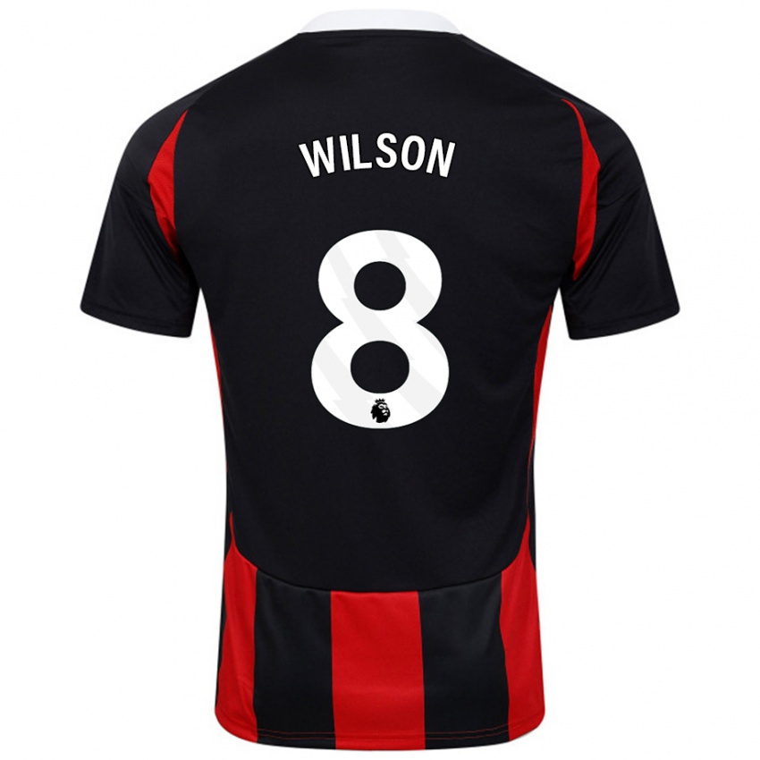 Heren Harry Wilson #8 Zwart Rood Uitshirt Uittenue 2024/25 T-Shirt