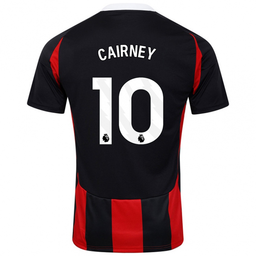 Heren Tom Cairney #10 Zwart Rood Uitshirt Uittenue 2024/25 T-Shirt