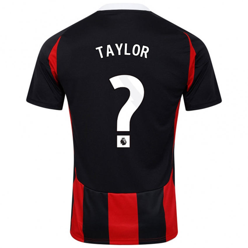 Heren Archie Taylor #0 Zwart Rood Uitshirt Uittenue 2024/25 T-Shirt