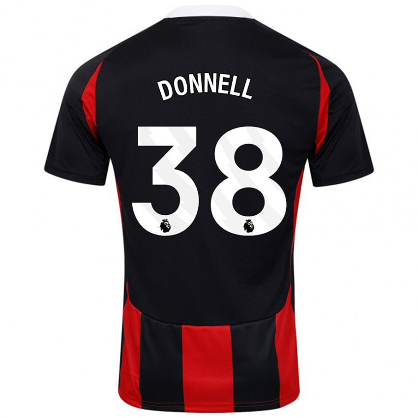 Heren Chris Donnell #38 Zwart Rood Uitshirt Uittenue 2024/25 T-Shirt