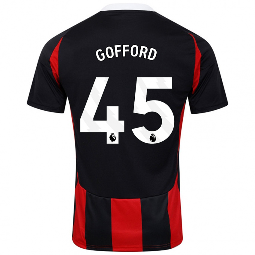 Heren Oliver Gofford #45 Zwart Rood Uitshirt Uittenue 2024/25 T-Shirt