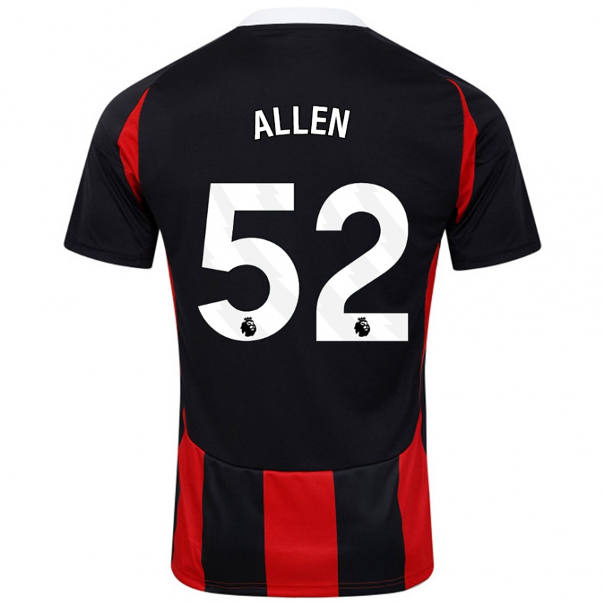 Heren Michael Allen #52 Zwart Rood Uitshirt Uittenue 2024/25 T-Shirt