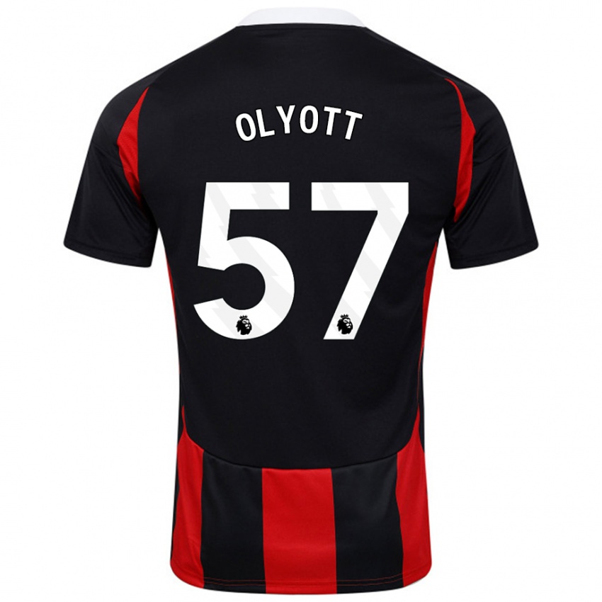 Heren Tom Olyott #57 Zwart Rood Uitshirt Uittenue 2024/25 T-Shirt