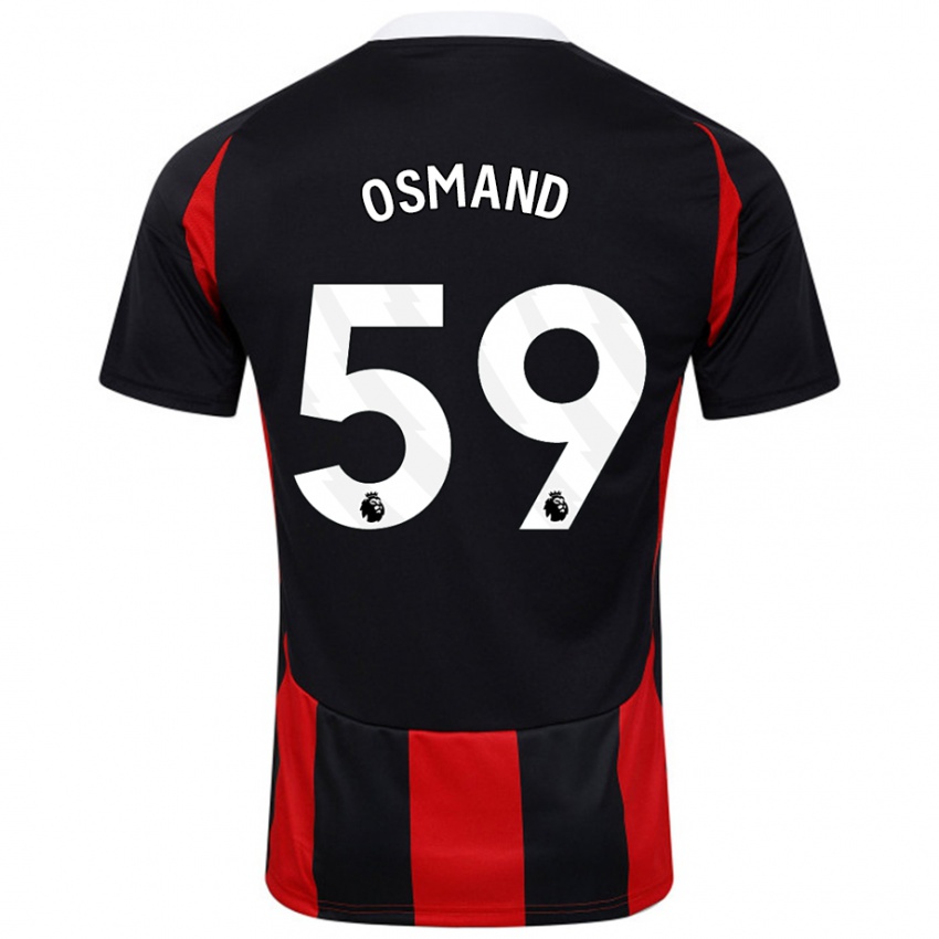 Heren Callum Osmand #59 Zwart Rood Uitshirt Uittenue 2024/25 T-Shirt