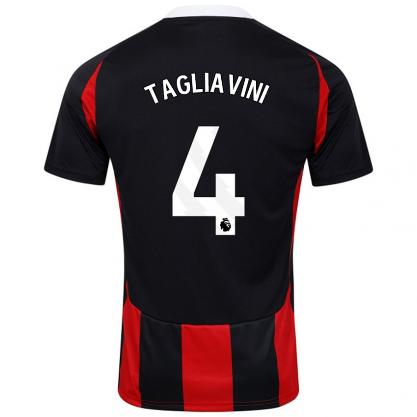 Heren Ella Tagliavini #4 Zwart Rood Uitshirt Uittenue 2024/25 T-Shirt