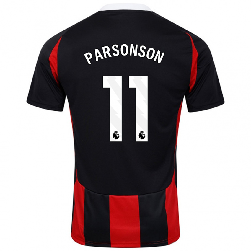 Heren Madi Parsonson #11 Zwart Rood Uitshirt Uittenue 2024/25 T-Shirt