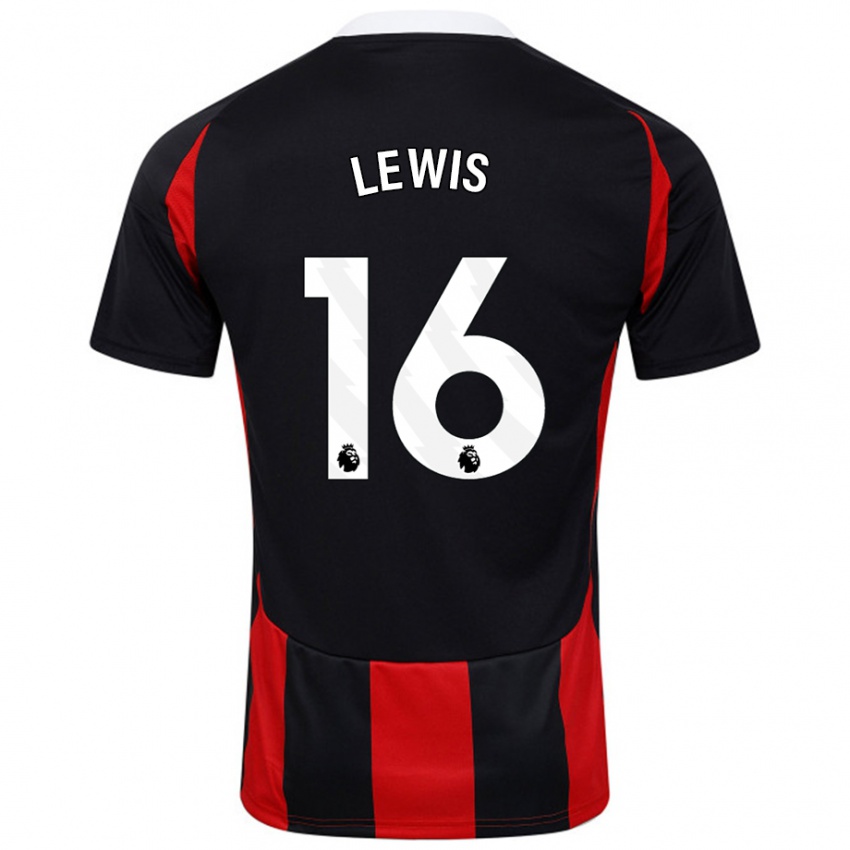 Heren Milla Lewis #16 Zwart Rood Uitshirt Uittenue 2024/25 T-Shirt