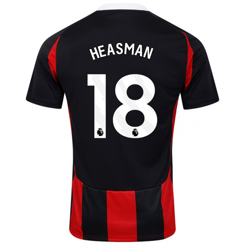 Heren Georgia Heasman #18 Zwart Rood Uitshirt Uittenue 2024/25 T-Shirt