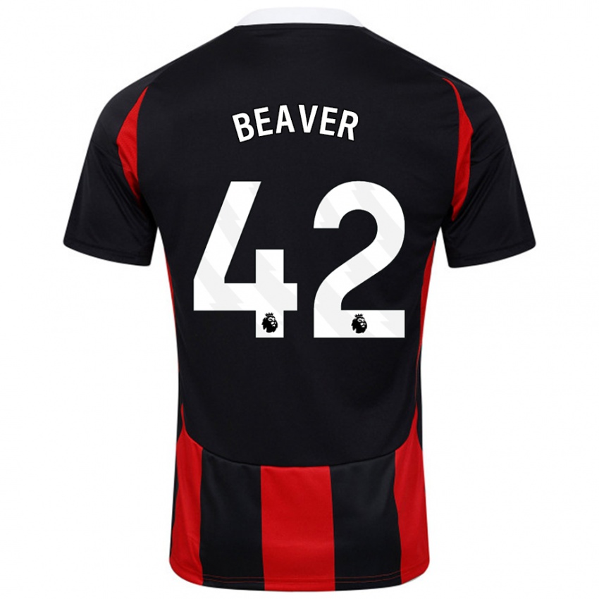 Heren Cat Beaver #42 Zwart Rood Uitshirt Uittenue 2024/25 T-Shirt