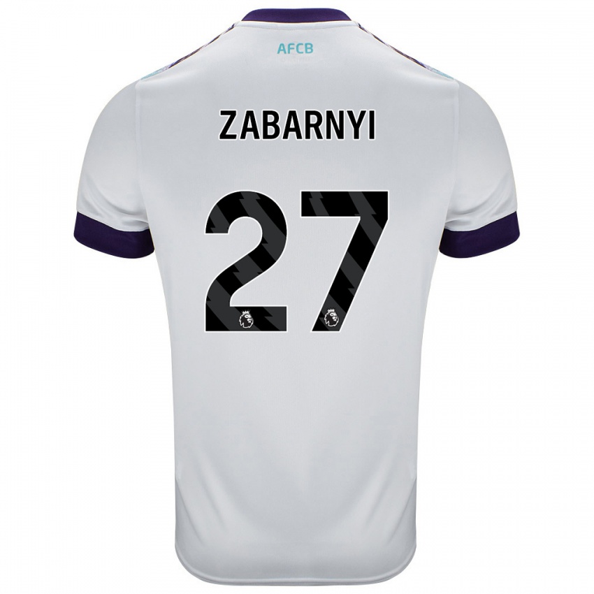 Heren Ilya Zabarnyi #27 Wit Groen Paars Uitshirt Uittenue 2024/25 T-Shirt