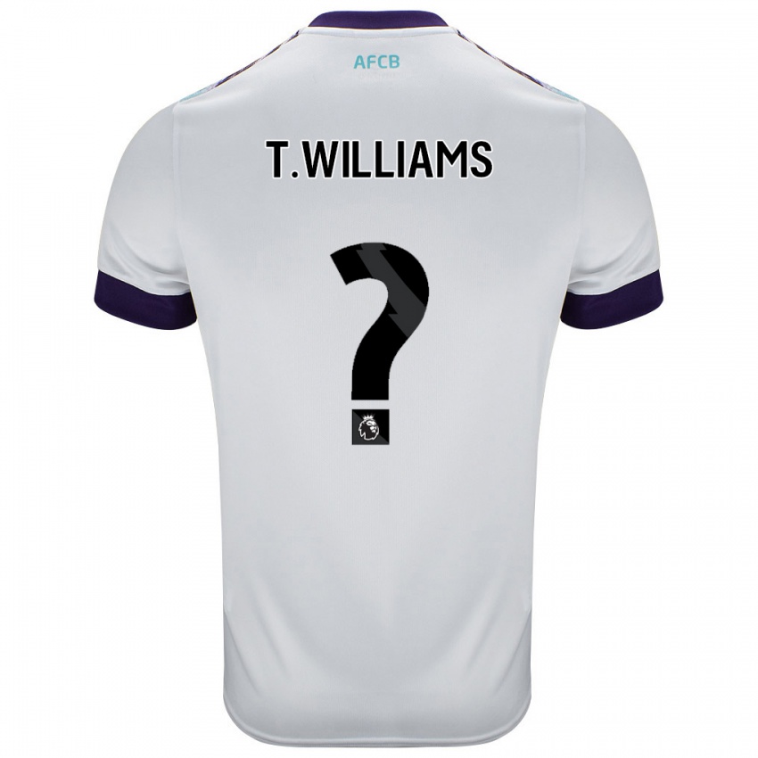 Heren Toure Williams #0 Wit Groen Paars Uitshirt Uittenue 2024/25 T-Shirt