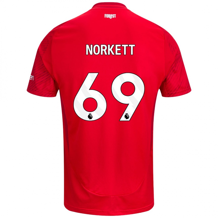 Dames Manni Norkett #69 Rood Wit Thuisshirt Thuistenue 2024/25 T-Shirt