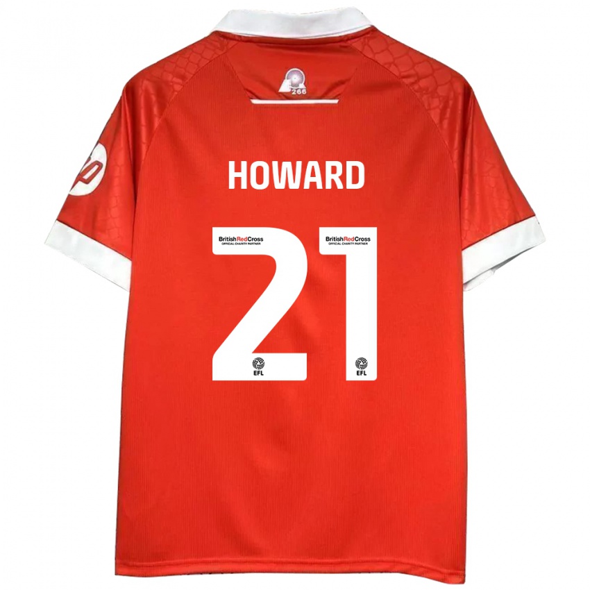 Dames Mark Howard #21 Rood Wit Thuisshirt Thuistenue 2024/25 T-Shirt