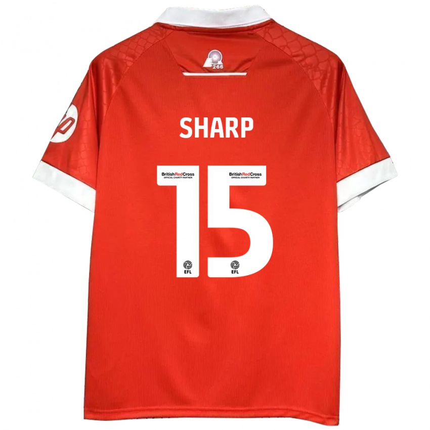 Dames Katie Sharp #15 Rood Wit Thuisshirt Thuistenue 2024/25 T-Shirt