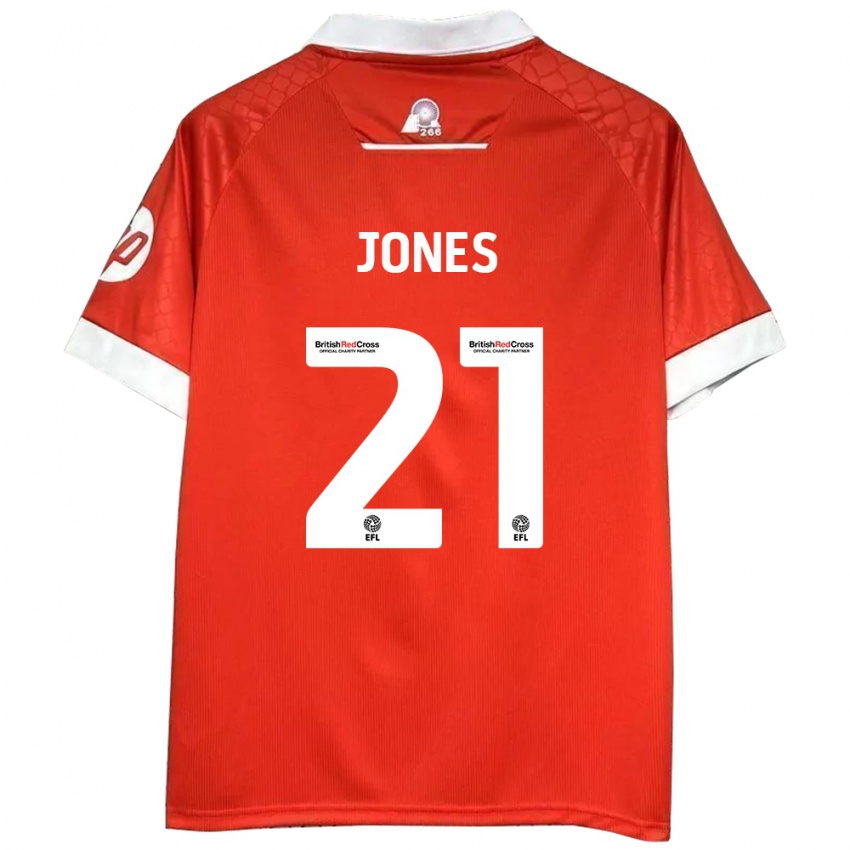 Dames Lili Jones #21 Rood Wit Thuisshirt Thuistenue 2024/25 T-Shirt