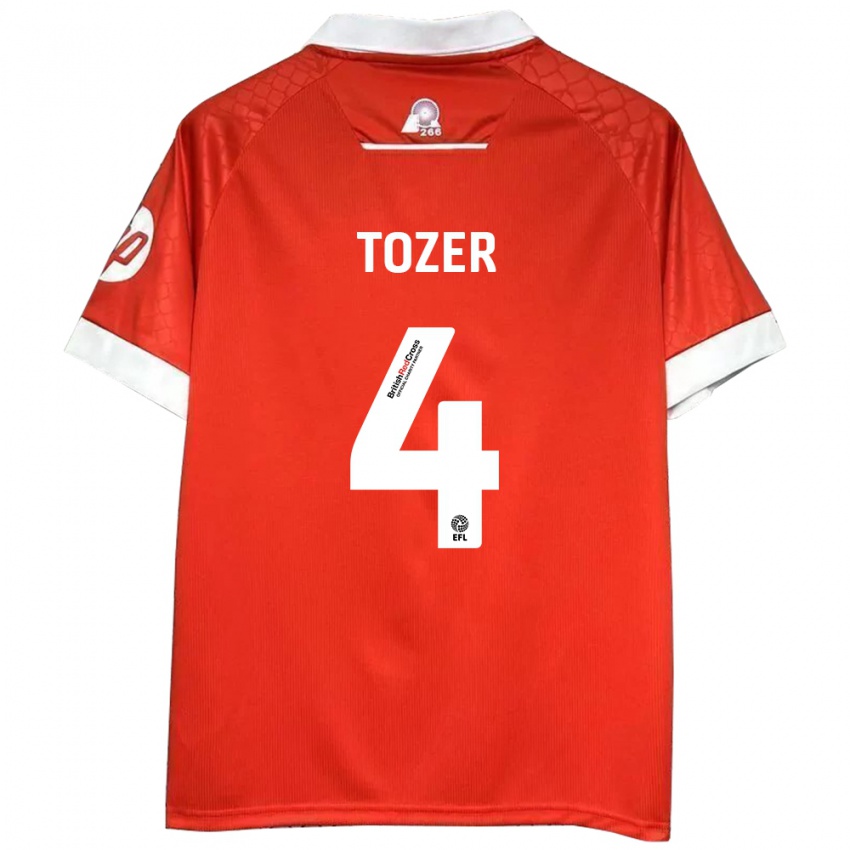 Dames Ben Tozer #4 Rood Wit Thuisshirt Thuistenue 2024/25 T-Shirt