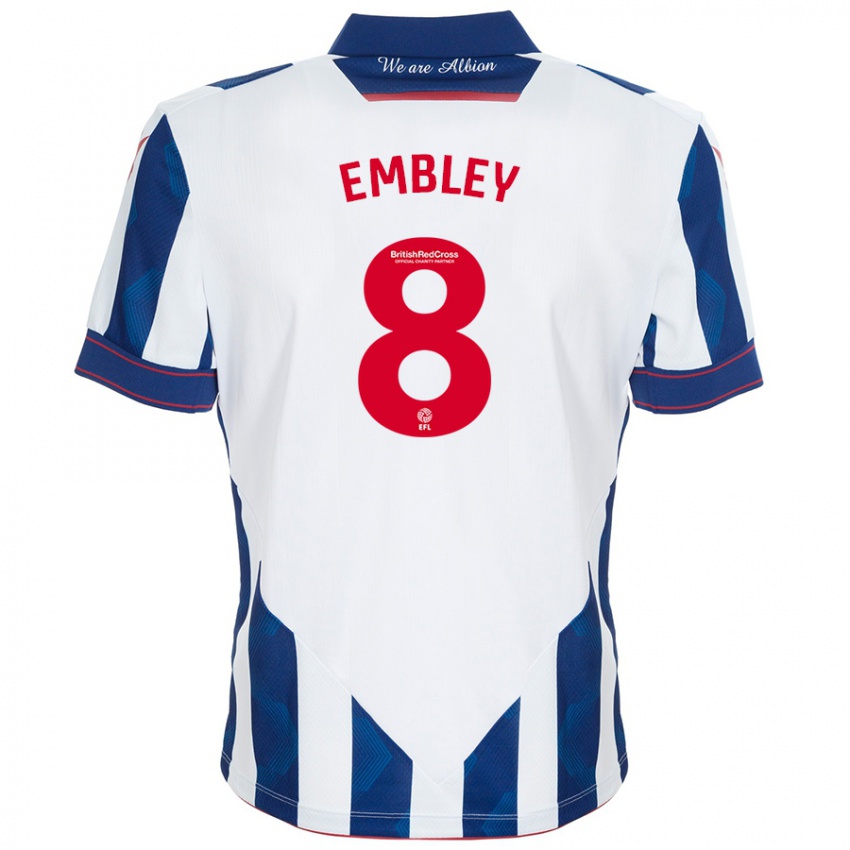 Dames Rosie Embley #8 Wit Donkerblauw Thuisshirt Thuistenue 2024/25 T-Shirt