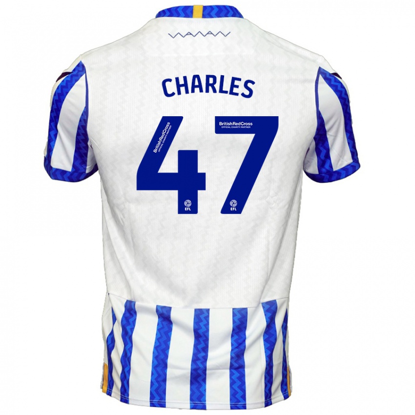 Dames Pierce Charles #47 Blauw Wit Thuisshirt Thuistenue 2024/25 T-Shirt