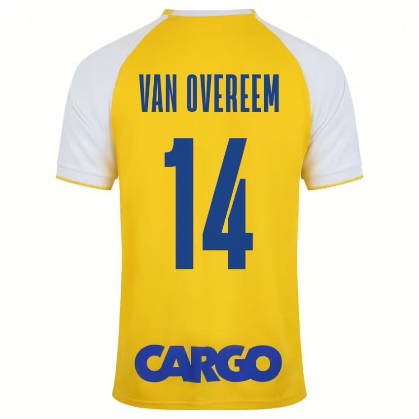 Dames Joris Van Overeem #14 Geel Wit Thuisshirt Thuistenue 2024/25 T-Shirt