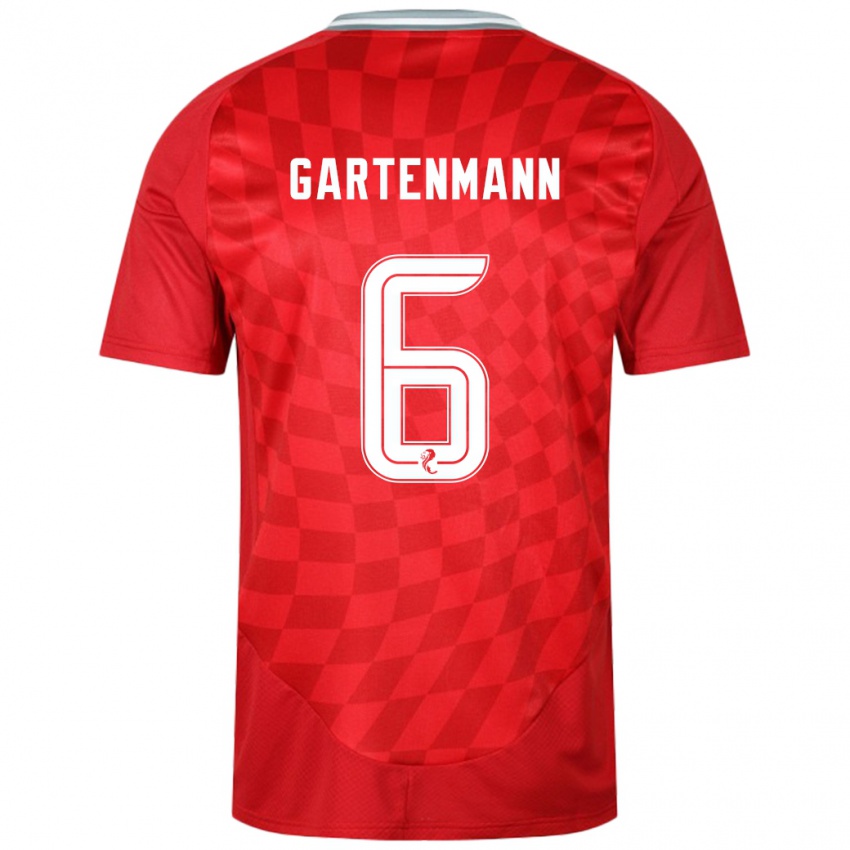 Dames Stefan Gartenmann #6 Rood Thuisshirt Thuistenue 2024/25 T-Shirt