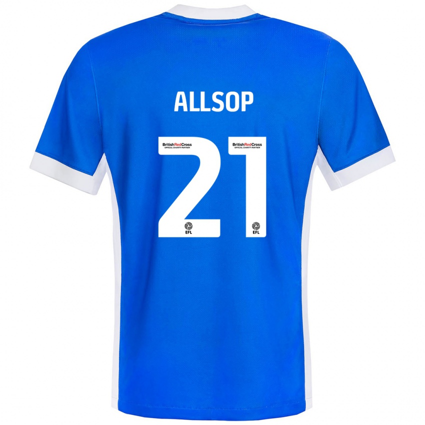 Dames Ryan Allsop #21 Blauw Wit Thuisshirt Thuistenue 2024/25 T-Shirt