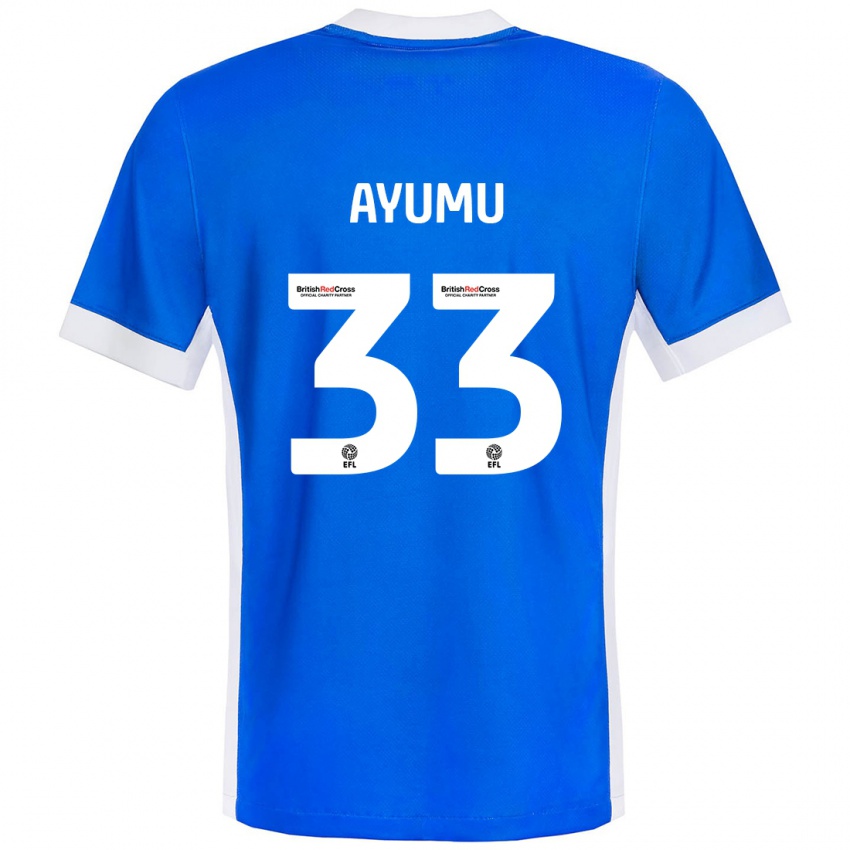 Dames Ayumu Yokoyama #33 Blauw Wit Thuisshirt Thuistenue 2024/25 T-Shirt