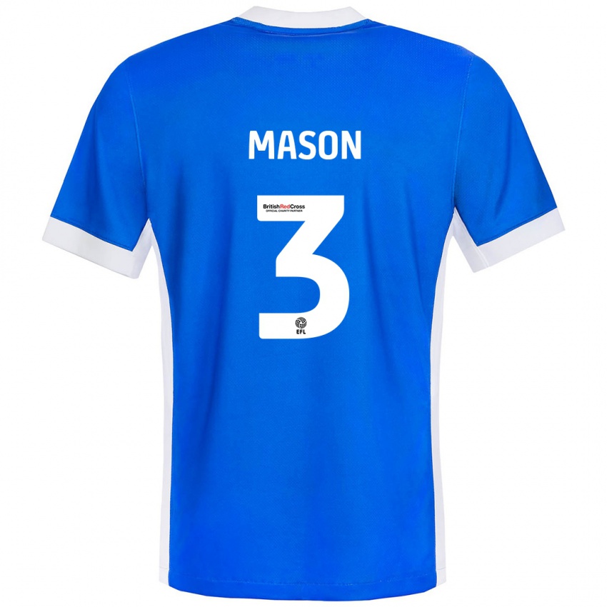 Dames Ellie Mason #3 Blauw Wit Thuisshirt Thuistenue 2024/25 T-Shirt