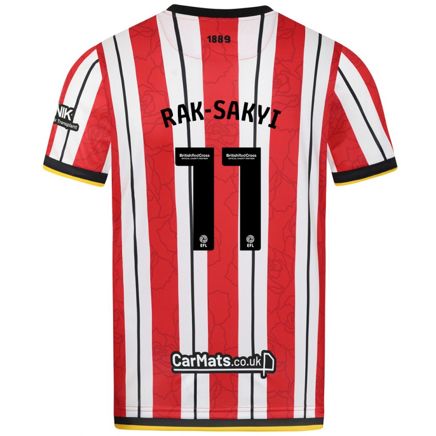 Dames Jesurun Rak-Sakyi #11 Rood Witte Strepen Thuisshirt Thuistenue 2024/25 T-Shirt