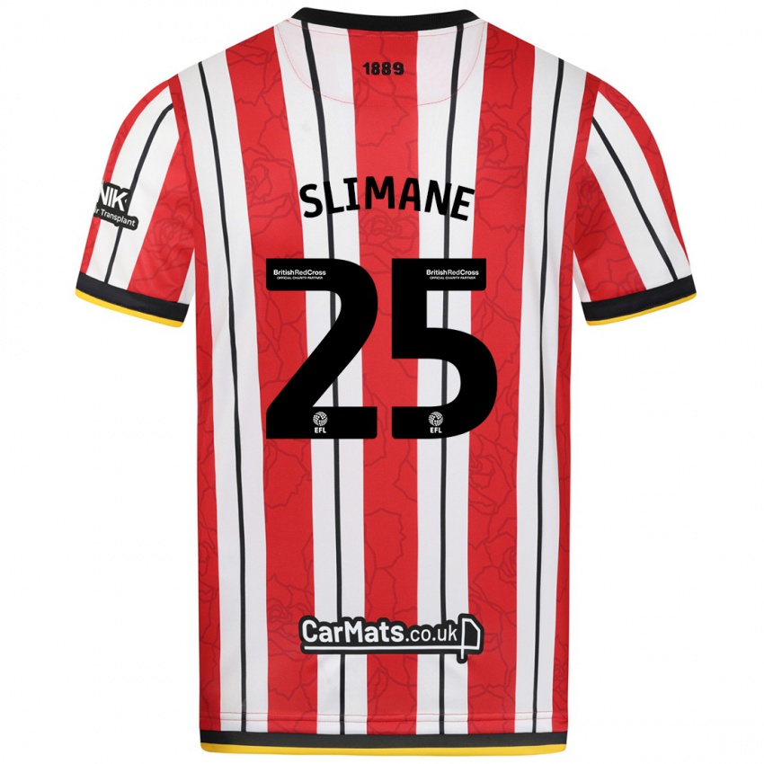 Dames Anis Slimane #25 Rood Witte Strepen Thuisshirt Thuistenue 2024/25 T-Shirt