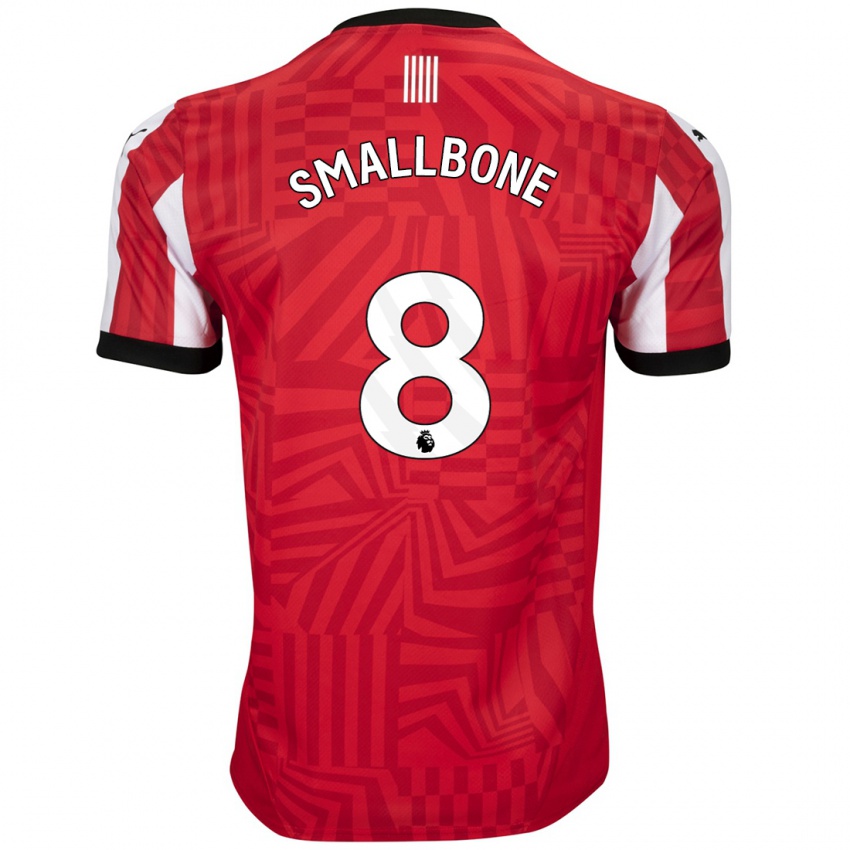 Dames Will Smallbone #8 Rood Wit Thuisshirt Thuistenue 2024/25 T-Shirt