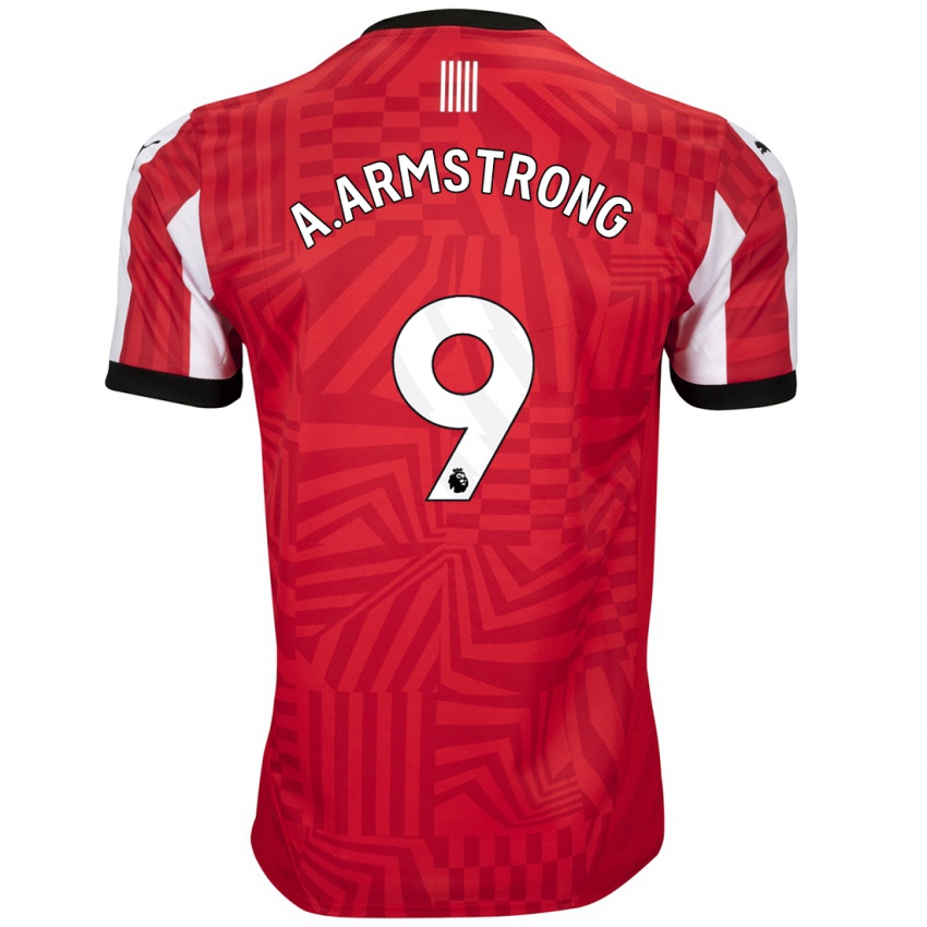 Dames Adam Armstrong #9 Rood Wit Thuisshirt Thuistenue 2024/25 T-Shirt