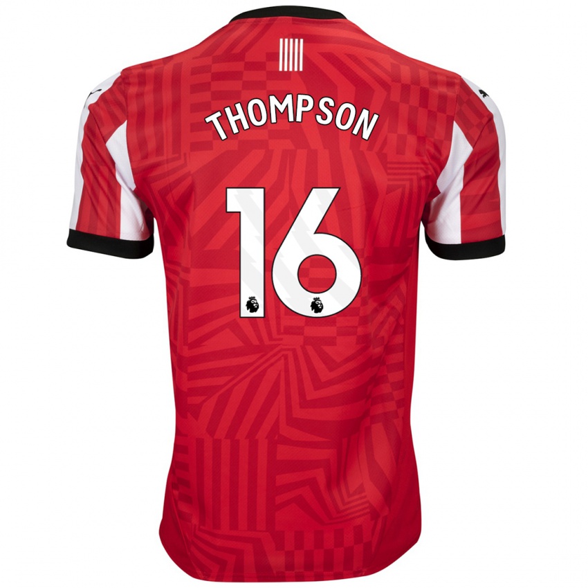 Dames Emma Thompson #16 Rood Wit Thuisshirt Thuistenue 2024/25 T-Shirt