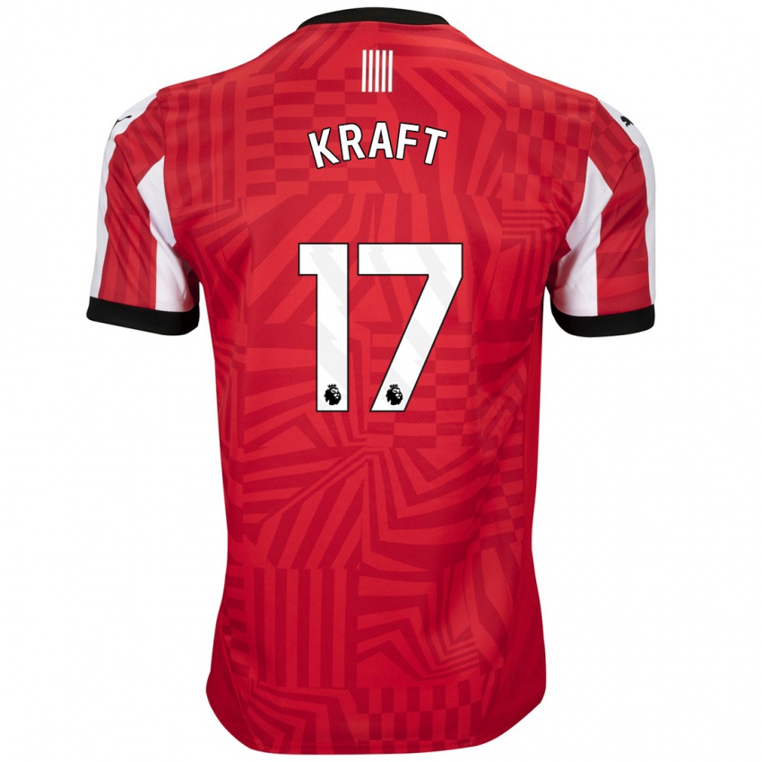 Dames Emily Kraft #17 Rood Wit Thuisshirt Thuistenue 2024/25 T-Shirt