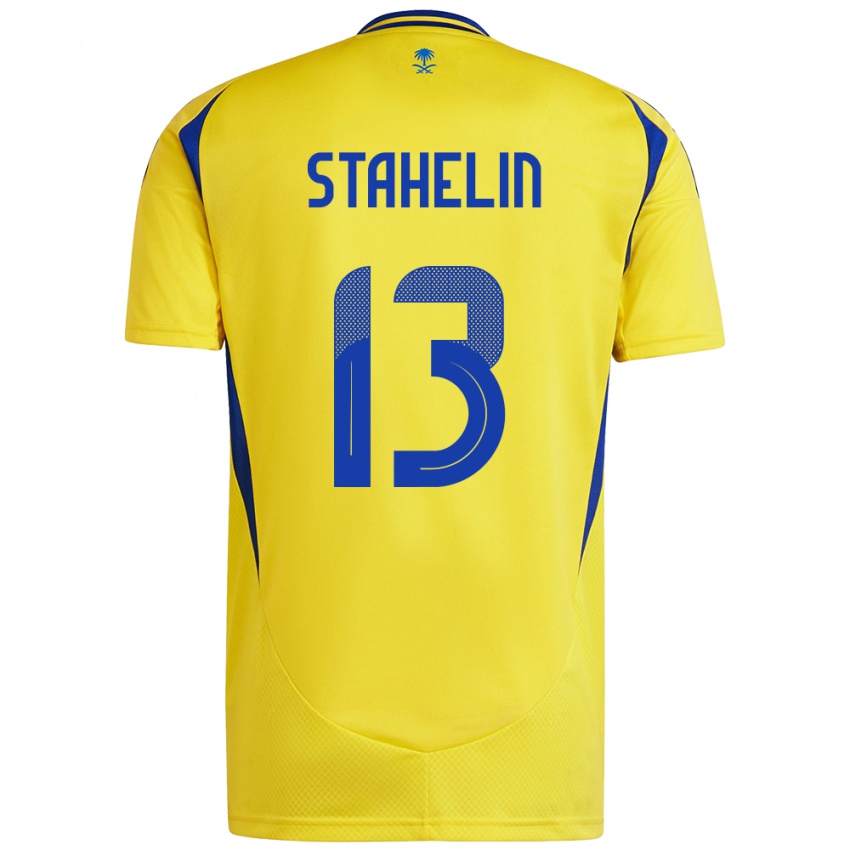 Dames Izabela Stahelin #13 Geel Blauw Thuisshirt Thuistenue 2024/25 T-Shirt