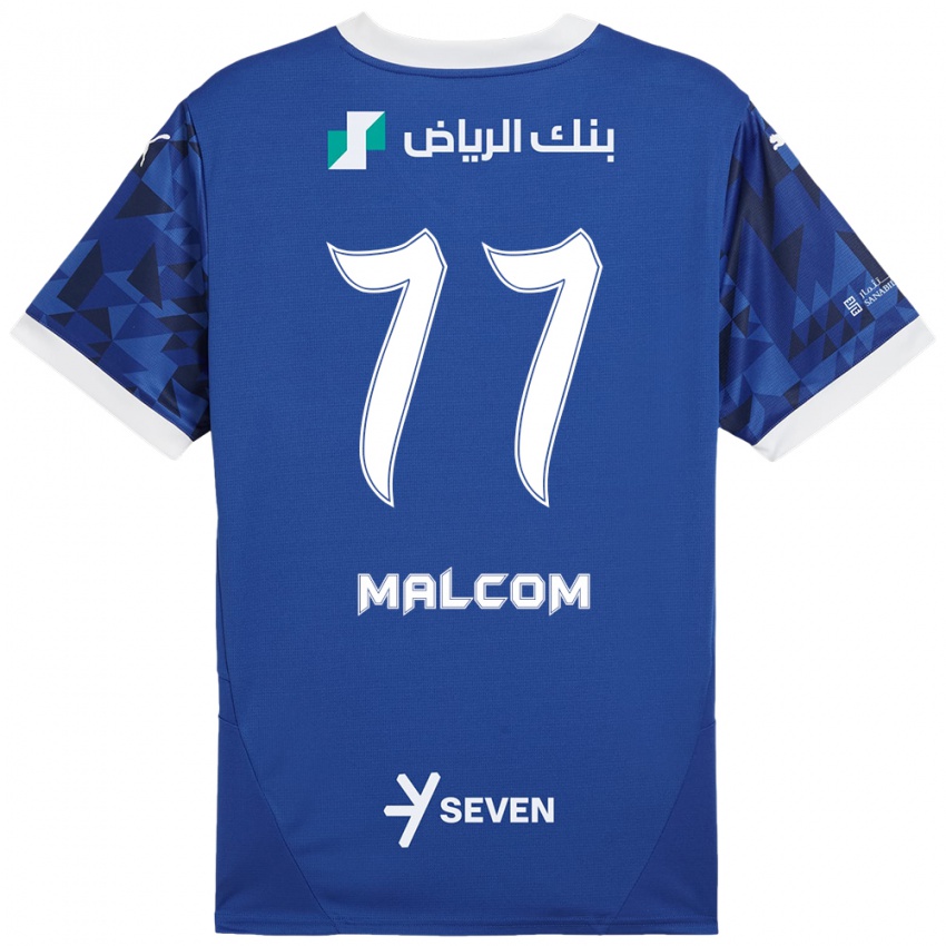 Dames Malcom #77 Donkerblauw Wit Thuisshirt Thuistenue 2024/25 T-Shirt