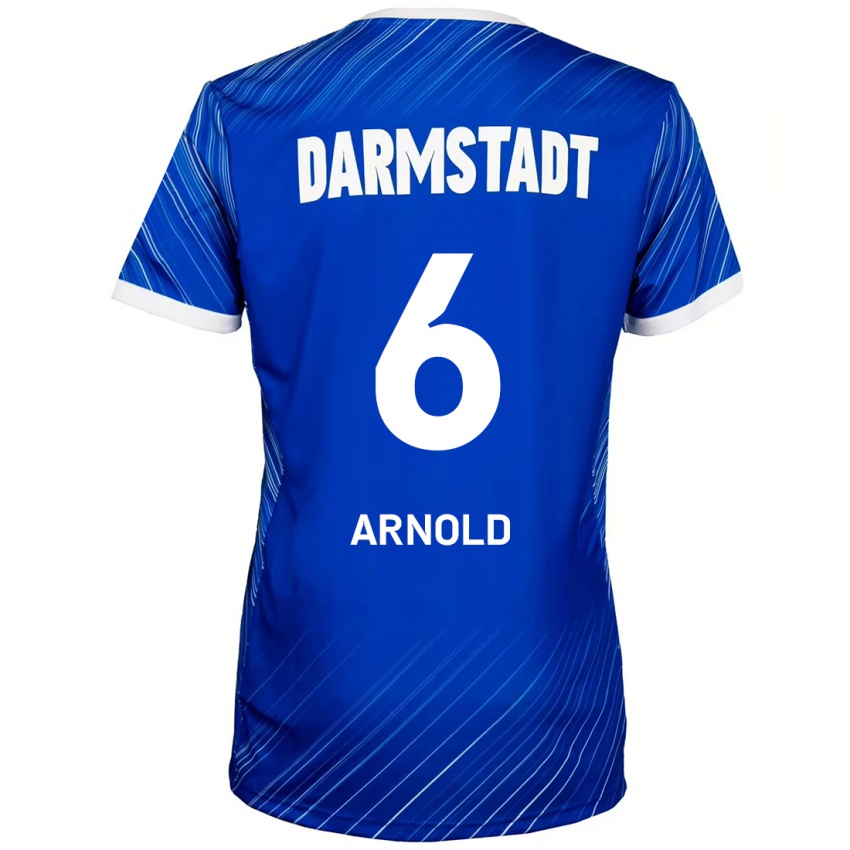 Dames Tim Arnold #6 Blauw Wit Thuisshirt Thuistenue 2024/25 T-Shirt