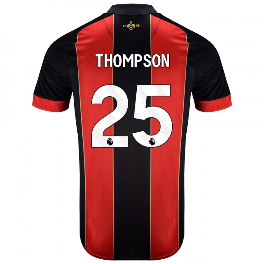 Dames Kenni Thompson #25 Rood Zwart Thuisshirt Thuistenue 2024/25 T-Shirt