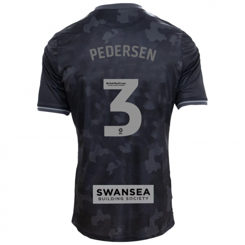 Dames Kristian Pedersen #3 Zwart Uitshirt Uittenue 2024/25 T-Shirt