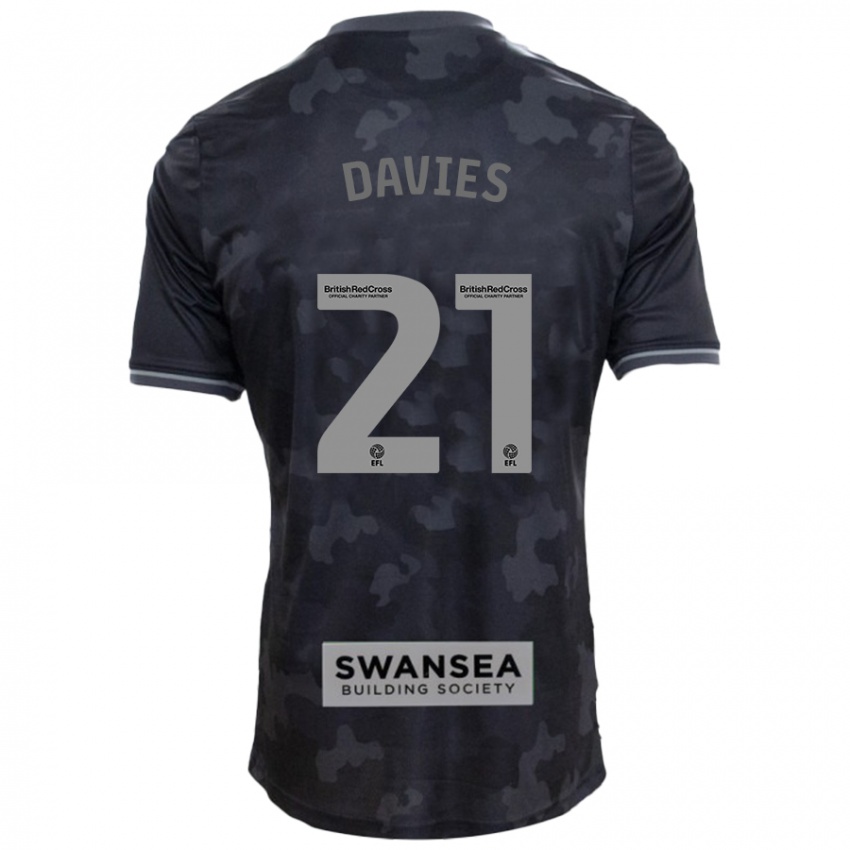 Dames Laura Davies #21 Zwart Uitshirt Uittenue 2024/25 T-Shirt