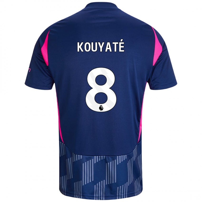 Dames Cheikhou Kouyate #8 Koningsblauw Roze Uitshirt Uittenue 2024/25 T-Shirt