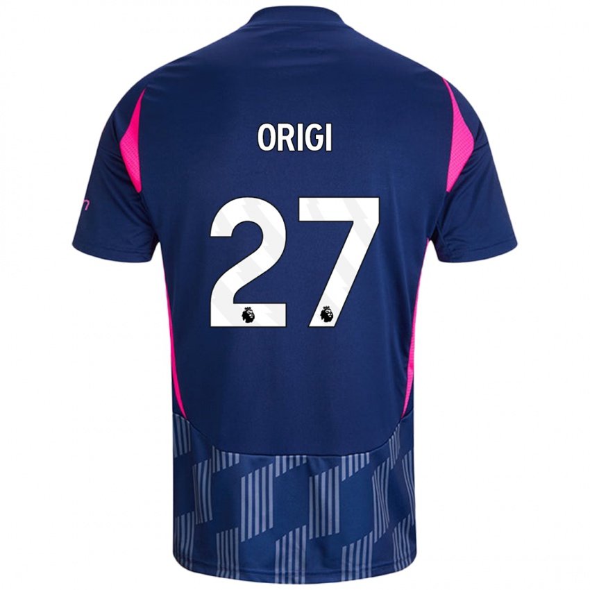 Dames Divock Origi #27 Koningsblauw Roze Uitshirt Uittenue 2024/25 T-Shirt