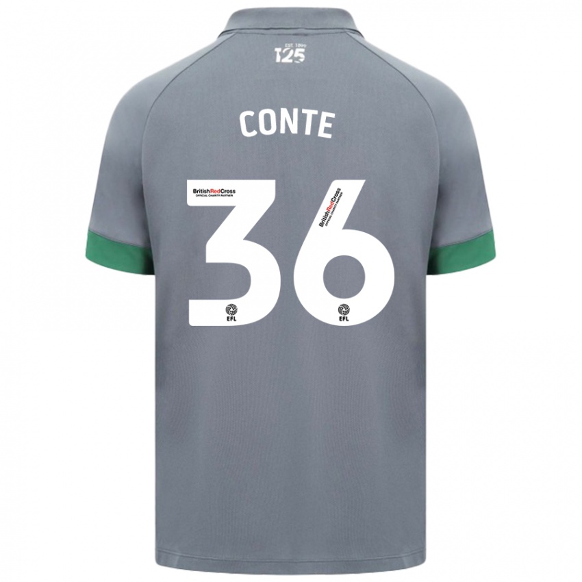 Dames Raheem Conte #36 Donkergrijs Uitshirt Uittenue 2024/25 T-Shirt