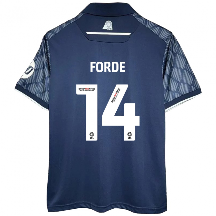 Dames Anthony Forde #14 Zwart Uitshirt Uittenue 2024/25 T-Shirt