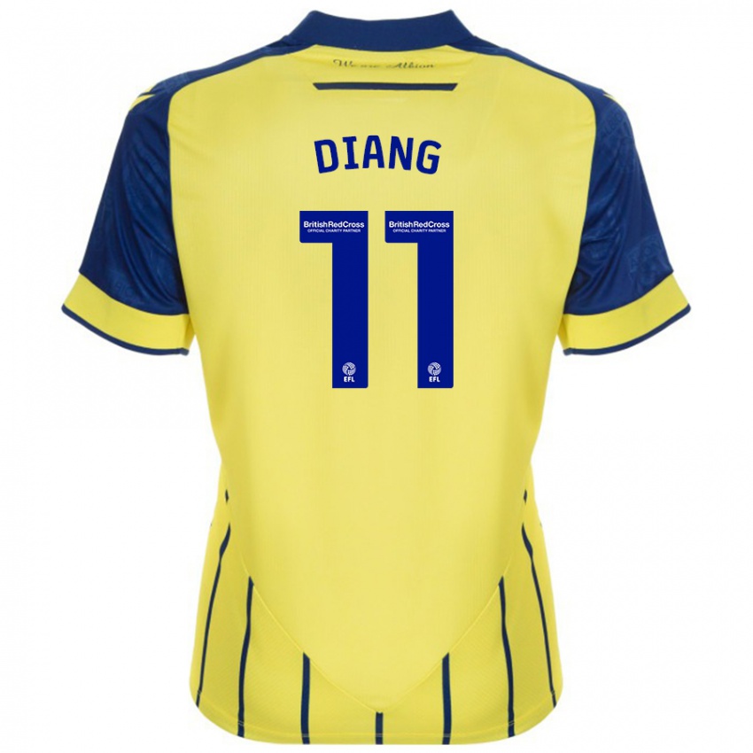 Dames Grady Diangana #11 Geel Blauw Uitshirt Uittenue 2024/25 T-Shirt