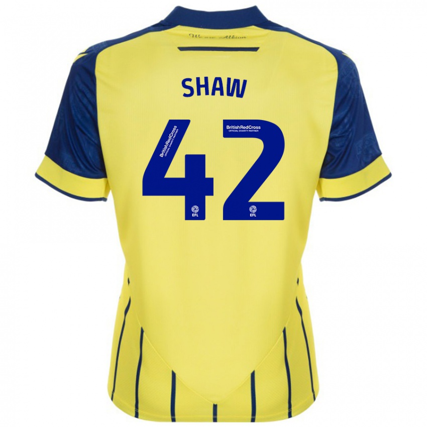 Dames Josh Shaw #42 Geel Blauw Uitshirt Uittenue 2024/25 T-Shirt