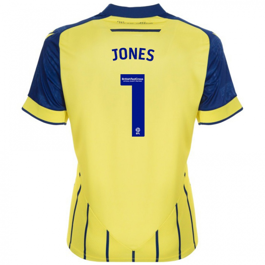 Dames Lucy Jones #1 Geel Blauw Uitshirt Uittenue 2024/25 T-Shirt