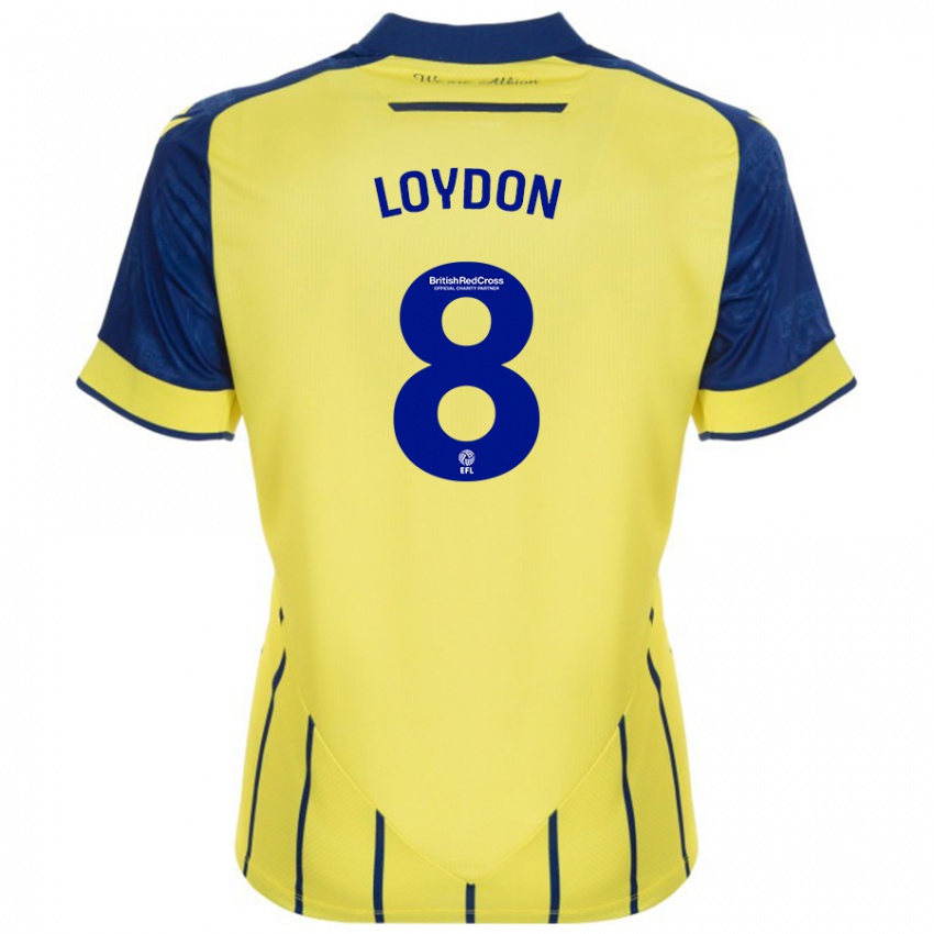 Dames Abi Loydon #8 Geel Blauw Uitshirt Uittenue 2024/25 T-Shirt