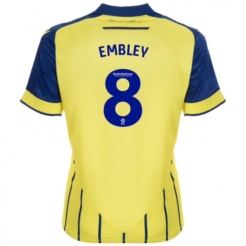 Dames Rosie Embley #8 Geel Blauw Uitshirt Uittenue 2024/25 T-Shirt